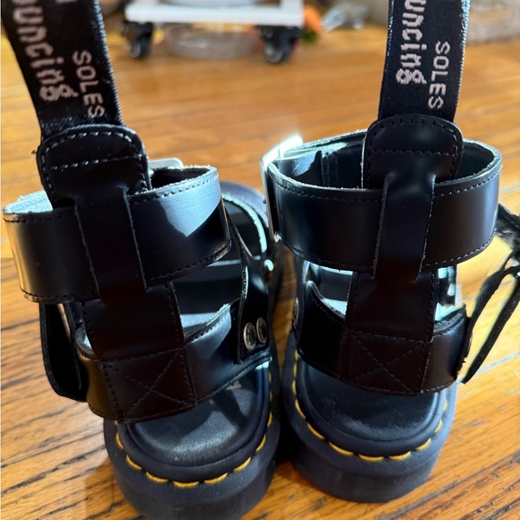 Rick Owen’s Dr. Martens Black Leather Buckle size 8 fits women 9 Sandals - Picture 2 of 7